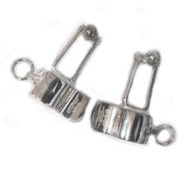 Sterling Silver pea shaped security tab clasp – justneo